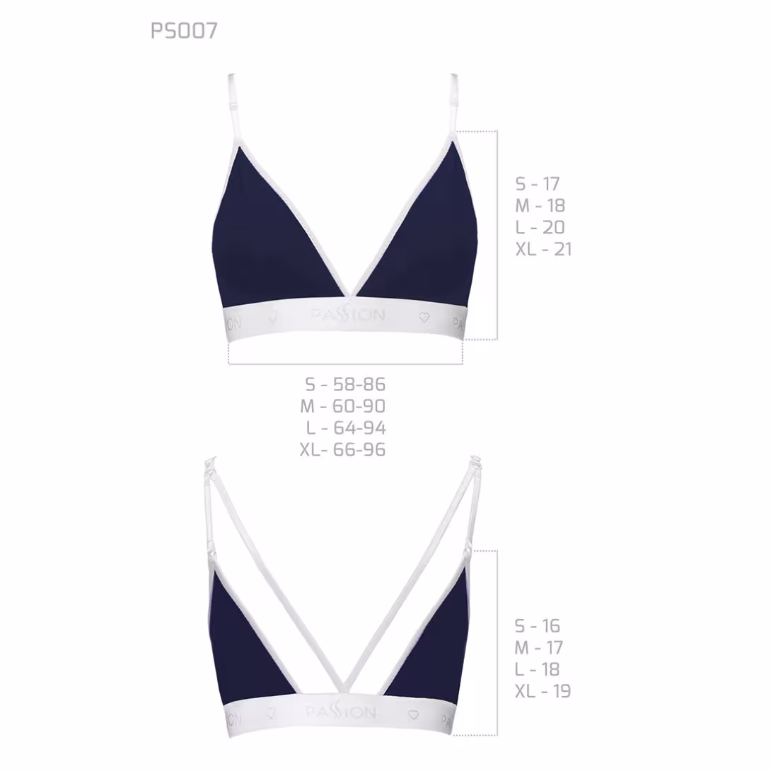 Спортивний топ з подвійними бретелями Passion PS007 TOP L, navy blue — фото 6