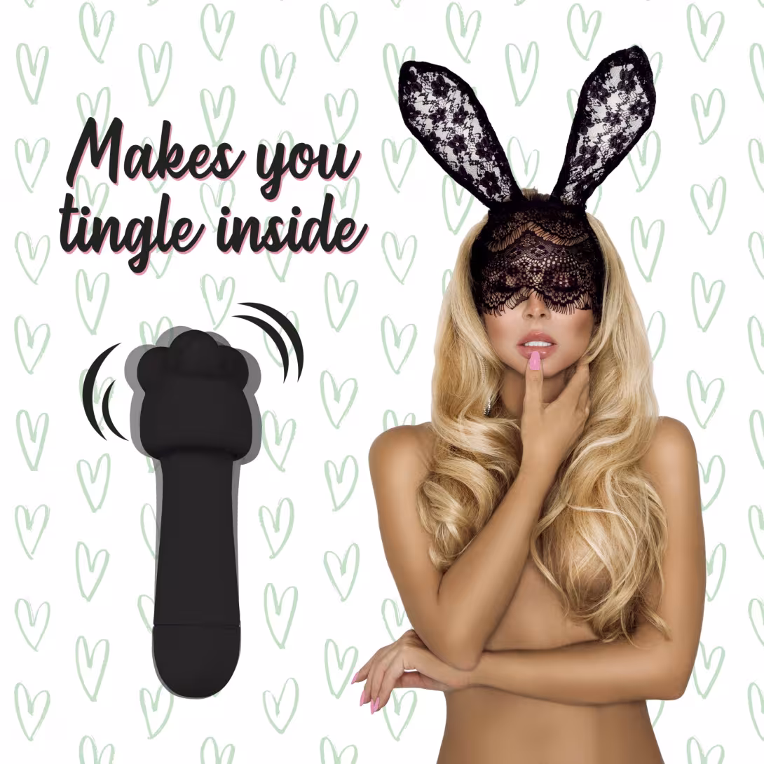 Мінівібратор FeelzToys Mister Bunny Black з двома насадками — фото 3