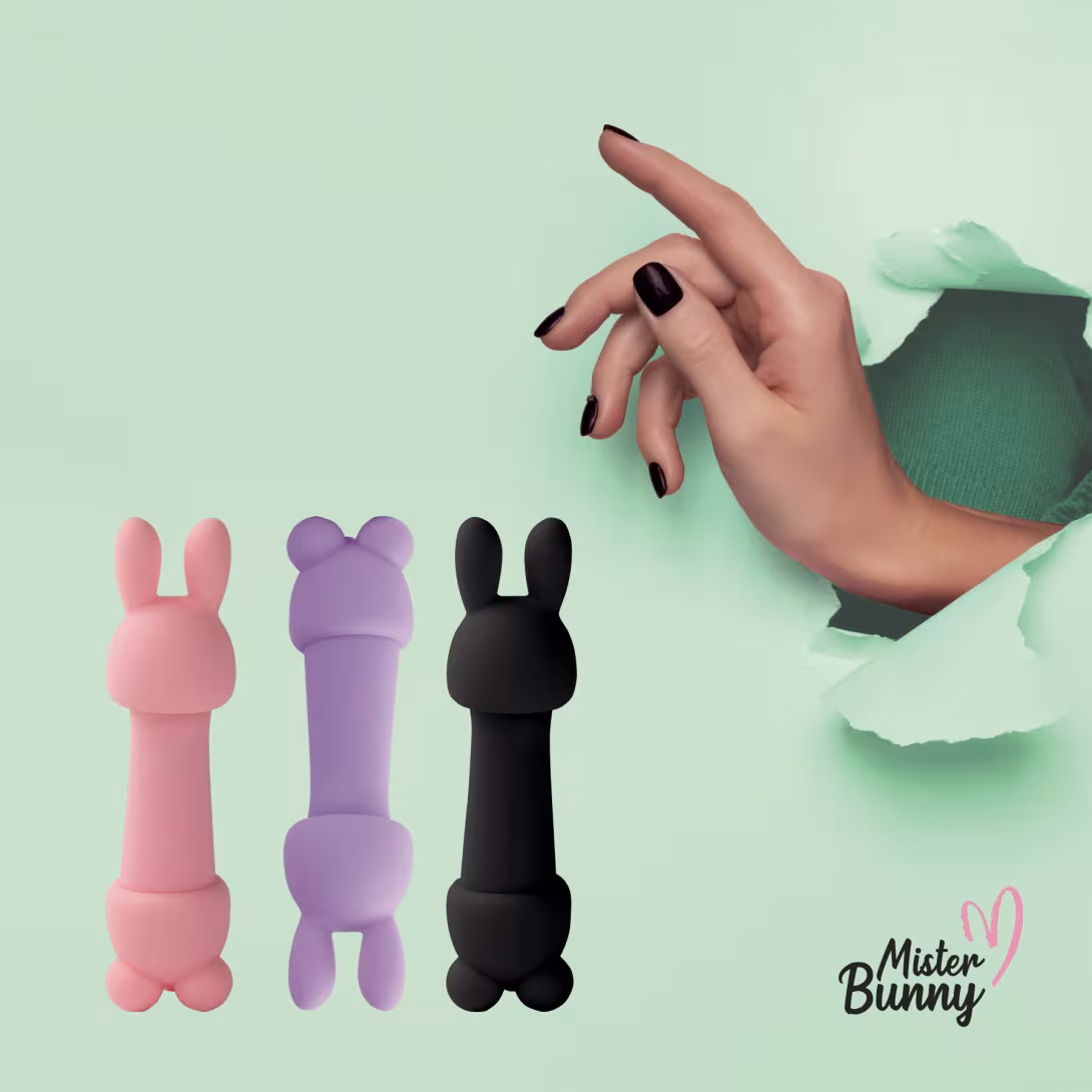 Мінівібратор FeelzToys Magic Bunny Purple з двома насадками — фото 6