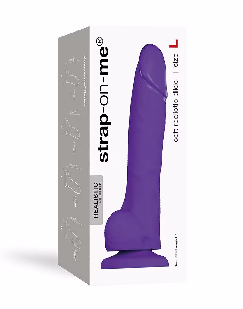 Реалістичний фалоімітатор Strap-On-Me SOFT REALISTIC DILDO Violet - Size L — фото 3