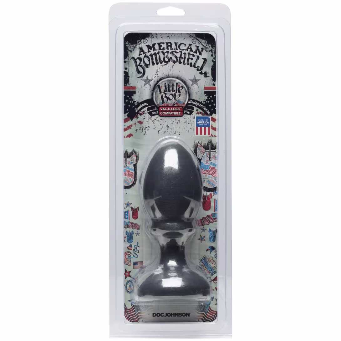 Анальна пробка Doc Johnson American Bombshell Little Boy - Gun Metal, діаметр 5,59 см — фото 2
