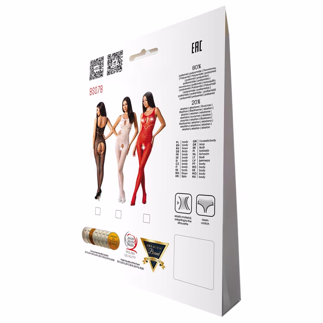 Бодістокінг з доступом до інтимних місць Passion BS078 white — фото 5