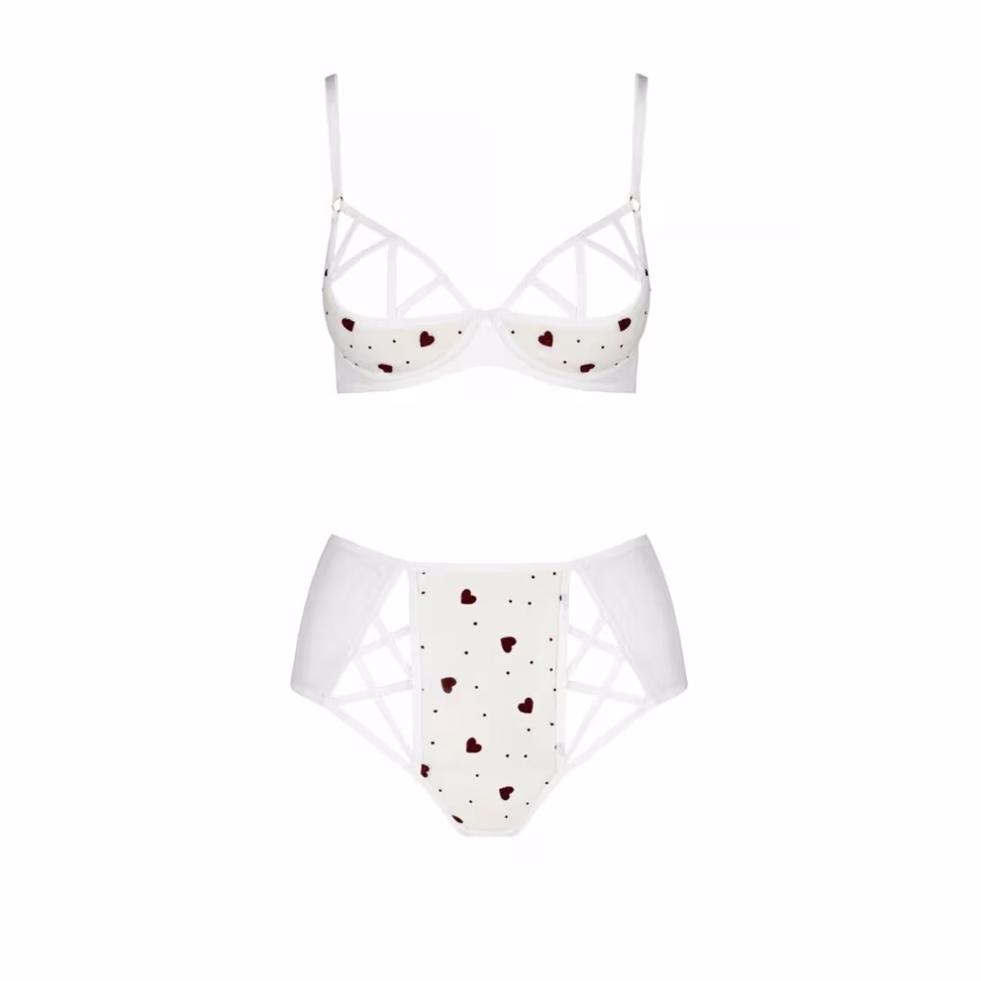Еротичний комплект з малюнком Passion LOVELIA BIKINI L/XL, white — фото 3