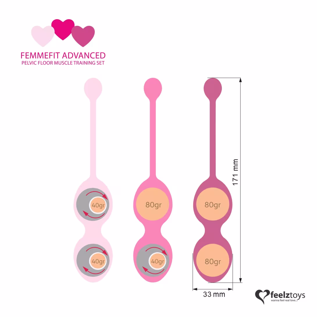 Набір вагінальних кульок для просунутих FeelzToys - FemmeFit Advanced Pelvic Muscle Training Set — фото 5