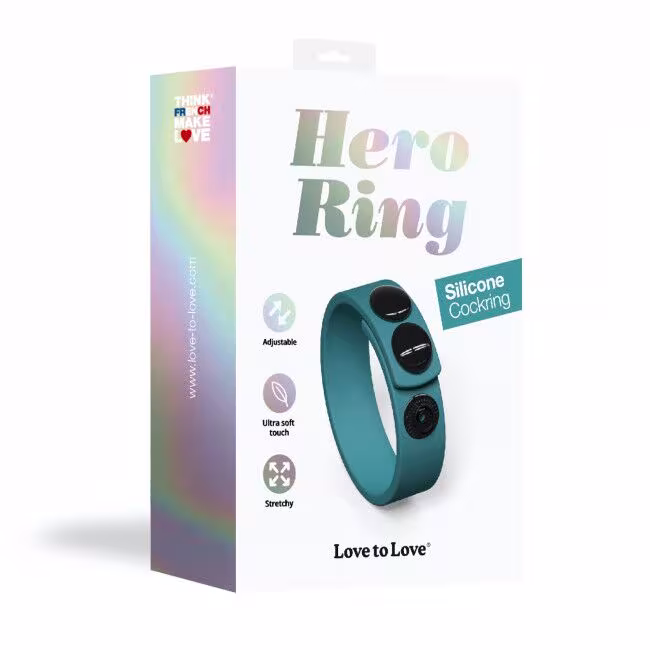 Регульоване ерекційне кільце на кнопках Love To Love HERO RING - TEAL ME — фото 7