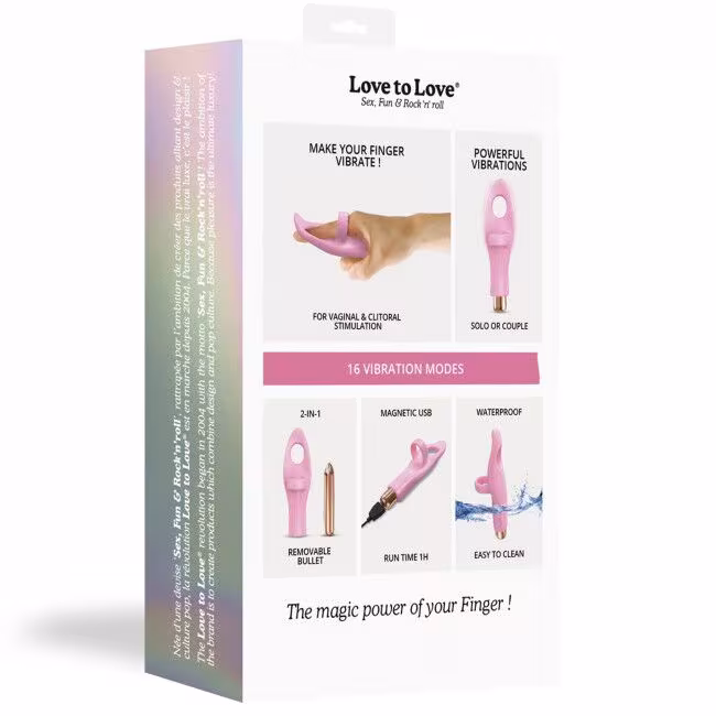 Вібратор на палець Love To Love Tickle me - BABY PINK перезаряджається, 3 варіанти використання — фото 7