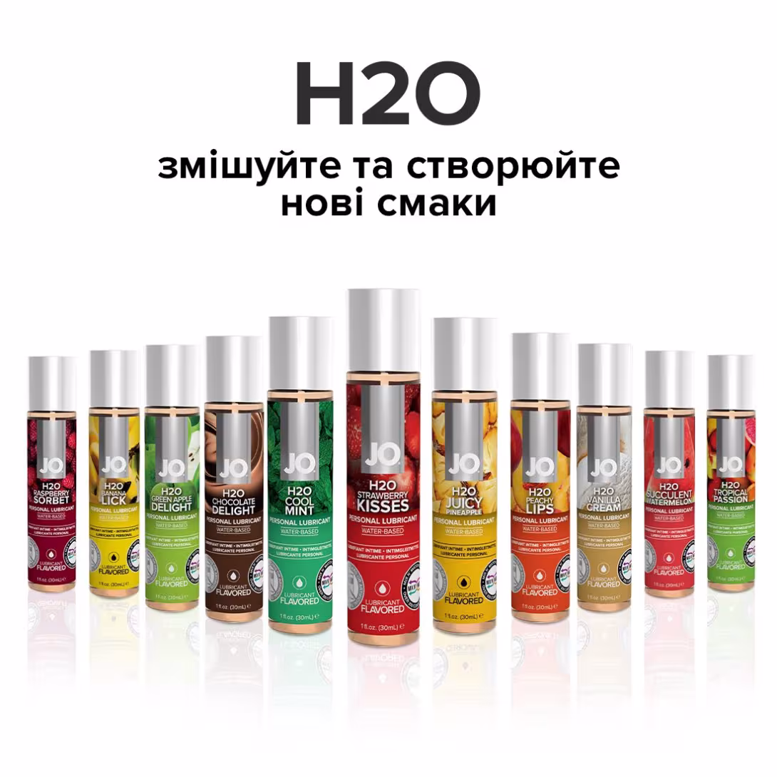 Змазка на водній основі JO H2O — Strawberry Kiss (60 мл) без цукру, рослинний гліцерин — фото 5