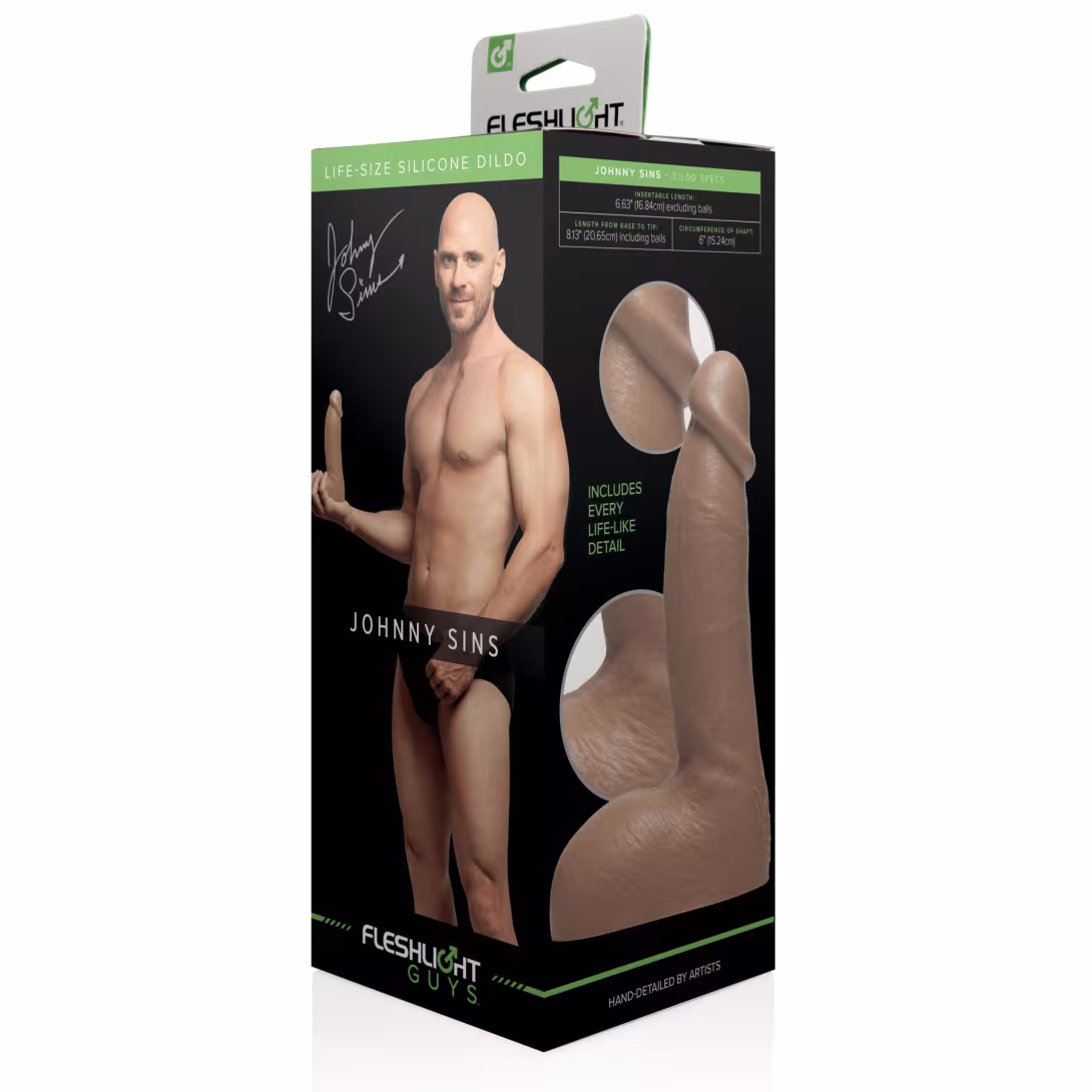 Фалоімітатор Fleshlight Guys: Johnny Sins Dildo, за зліпком пеніса, лисий з Браззерс — фото 2