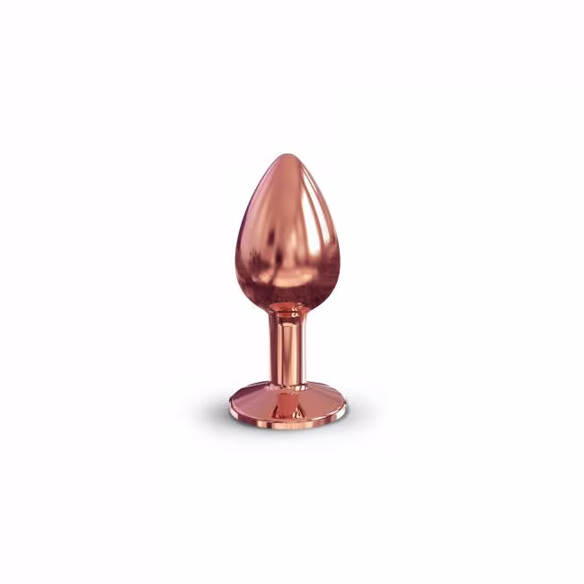 Металева анальна пробка із прикрасою у вигляді кристалу Dorcel - Diamond Plug Rose Gold S — фото 2
