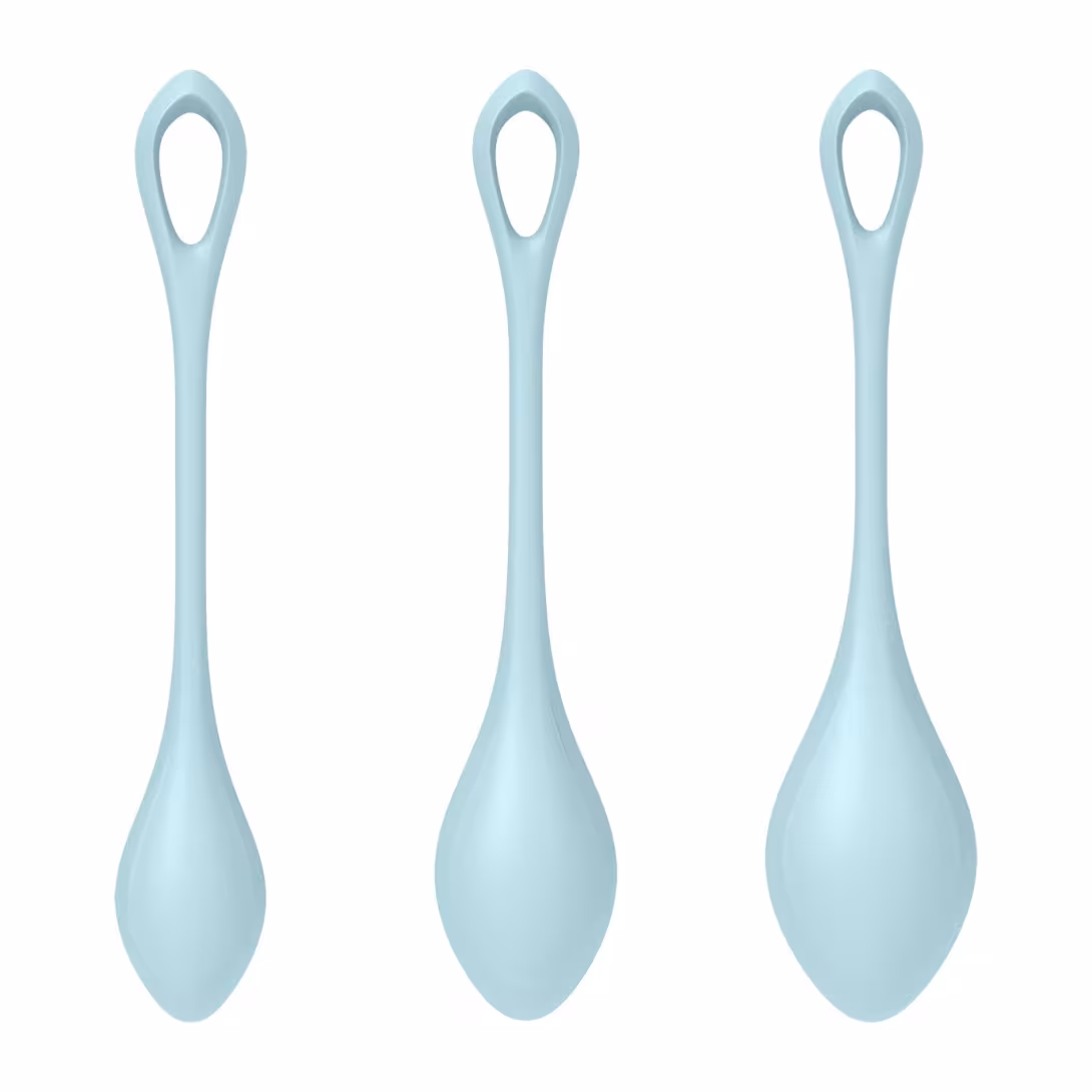 Набір йоні намистин Satisfyer Yoni Power 2 Light Blue, диаметр 2-2,5-3см, вес 22-44-73гр — фото 3