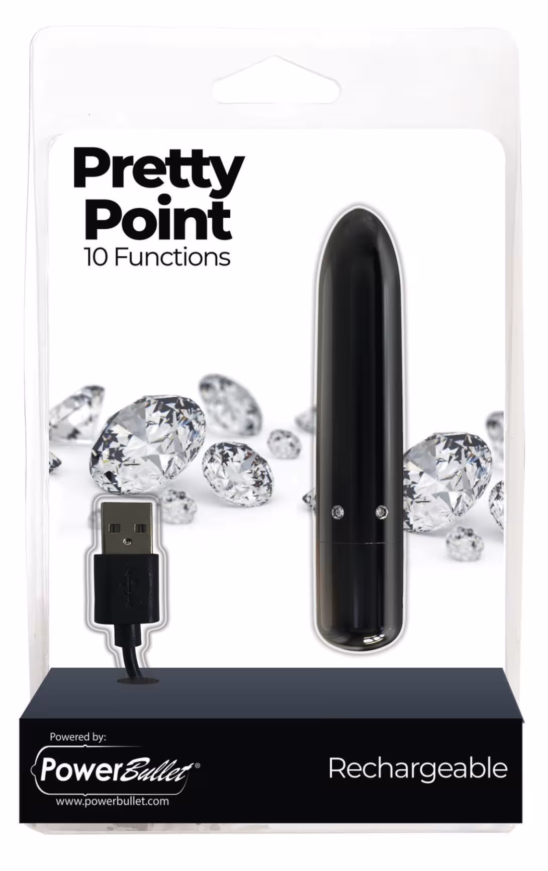 Віброкуля PowerBullet - Pretty Point Rechargeable Bullet Black — фото 6