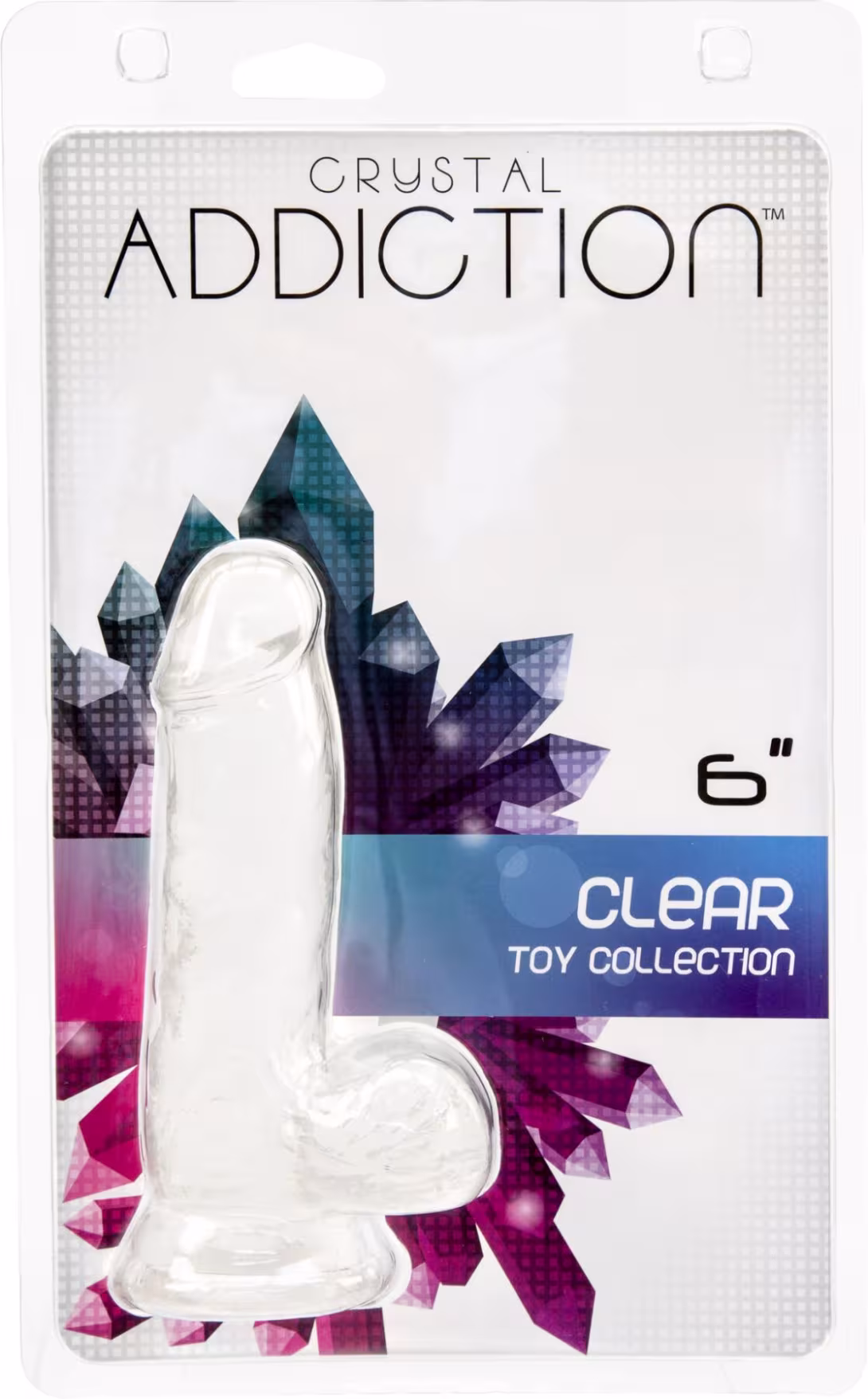 Прозорий фалоімітатор на присосці ADDICTION — Clear Dildo with Balls 6″, віброкуля в подарунок — фото 4