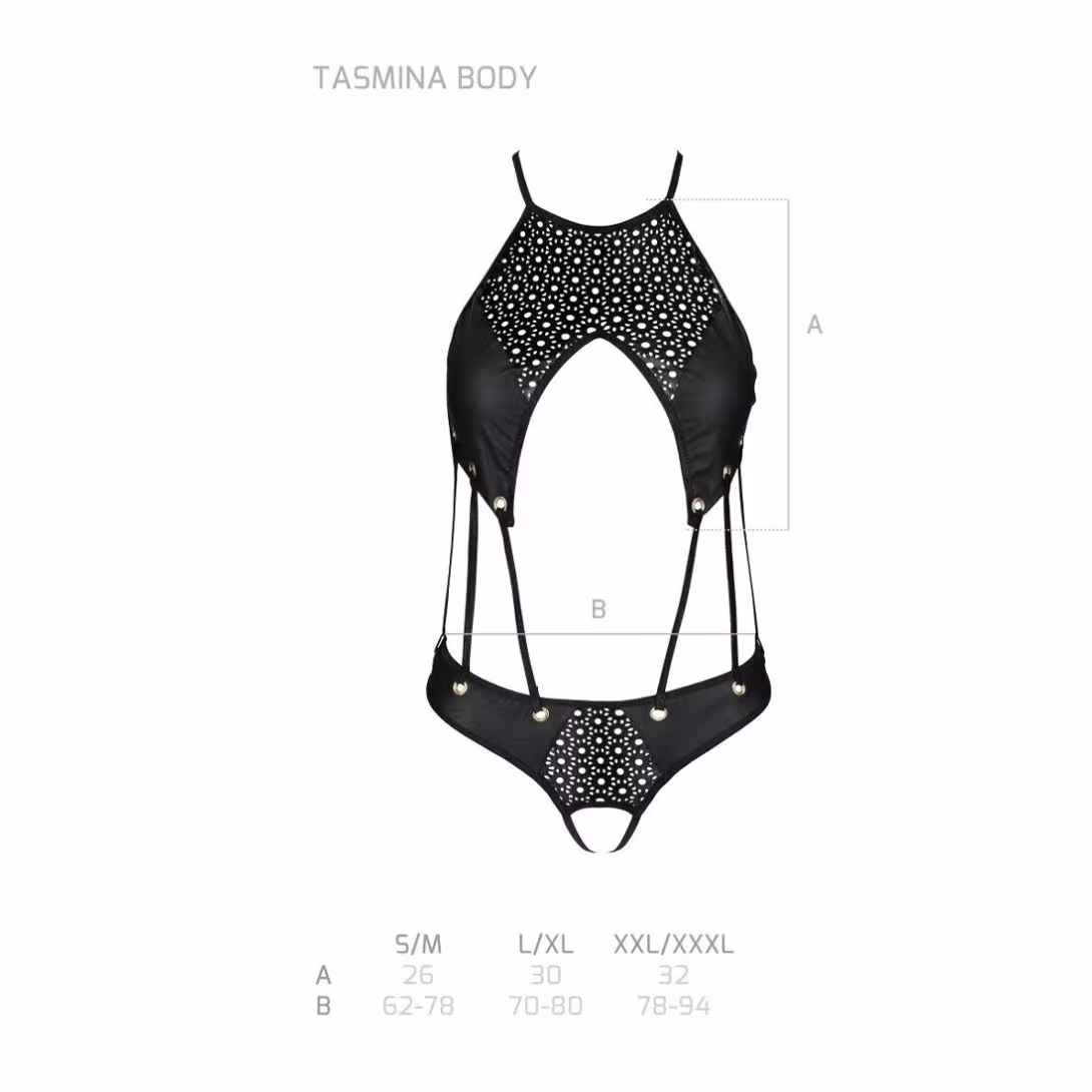 Розпродаж!!! Боді з екошкіри з ремінцями та перфорацією Tamaris Body black L/XL — Passion — фото 5