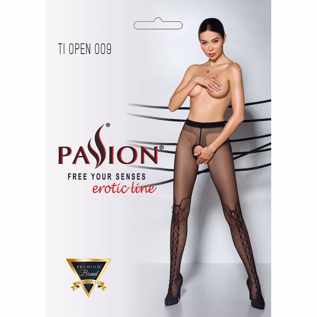 Колготки з відкритим доступом, імітація ботфорт Passion TIOPEN 009 3/4 (20 den), black — фото 5