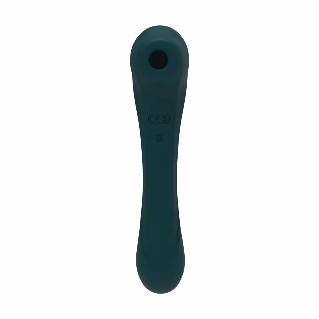 Вібратор та вакуумний кліторальний стимулятор 2-в-1 Alive Quiver Teal оновлена ​​модель — фото 2