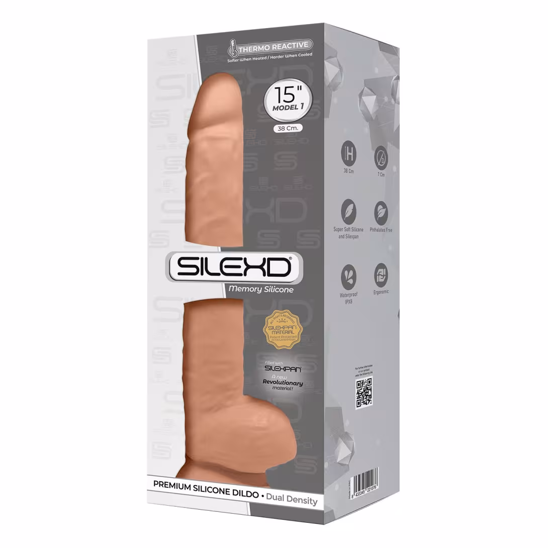 Фалоімітатор SilexD Kingston Flesh (MODEL 15in), двошаровий, силікон+Silexpan, діаметр 7 см — фото 3