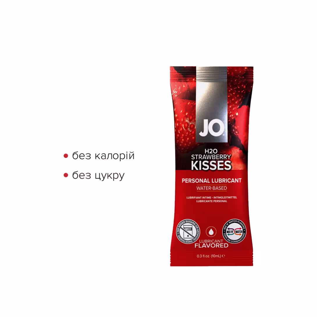Набір лубрикантів Foil Display Box – JO H2O Lubricant – Strawberry – 12 × 10ml — фото 3