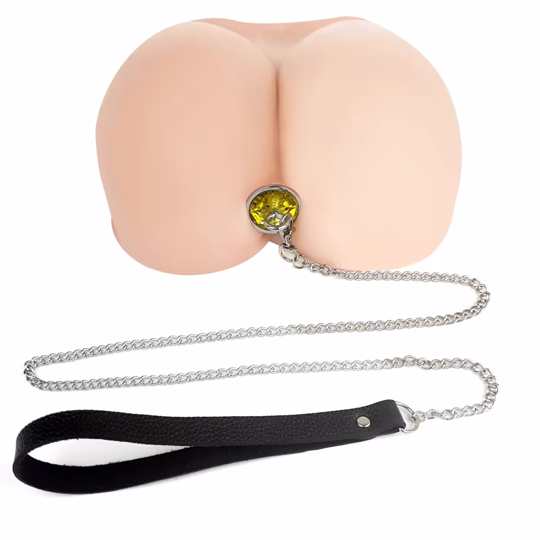 Металева анальна пробка Art of Sex Metal Anal Plug with Leash size M з повідцем — фото 3