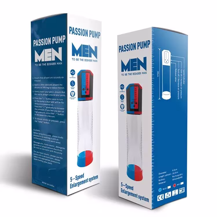 Автоматична вакуумна помпа Men Powerup Passion Enlargement system Red, перезаряджувана, 5 режимів — фото 3