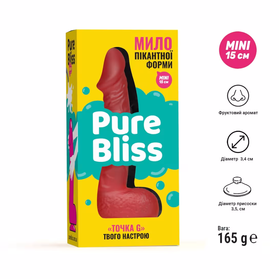 Мило у формі пеніса Pure Bliss MINI Red, крафтове мило-член, натуральне — фото 6