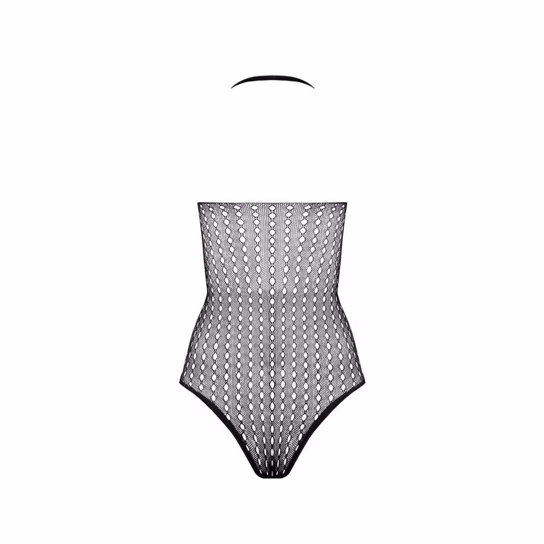 Бодістокінг з декольте Passion BS088 black, імітація корсетної шнурівки — фото 6