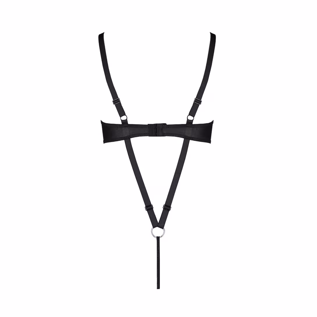 Боді з екошкіри Passion CELINE BODY XXL/XXXL, black, з доступом, відкритий — фото 6