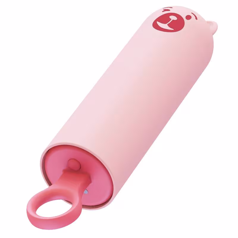 Вібратор CuteVibe Teddy Pink (Black Dildo), реалістичний вібратор під виглядом морозива — фото 2