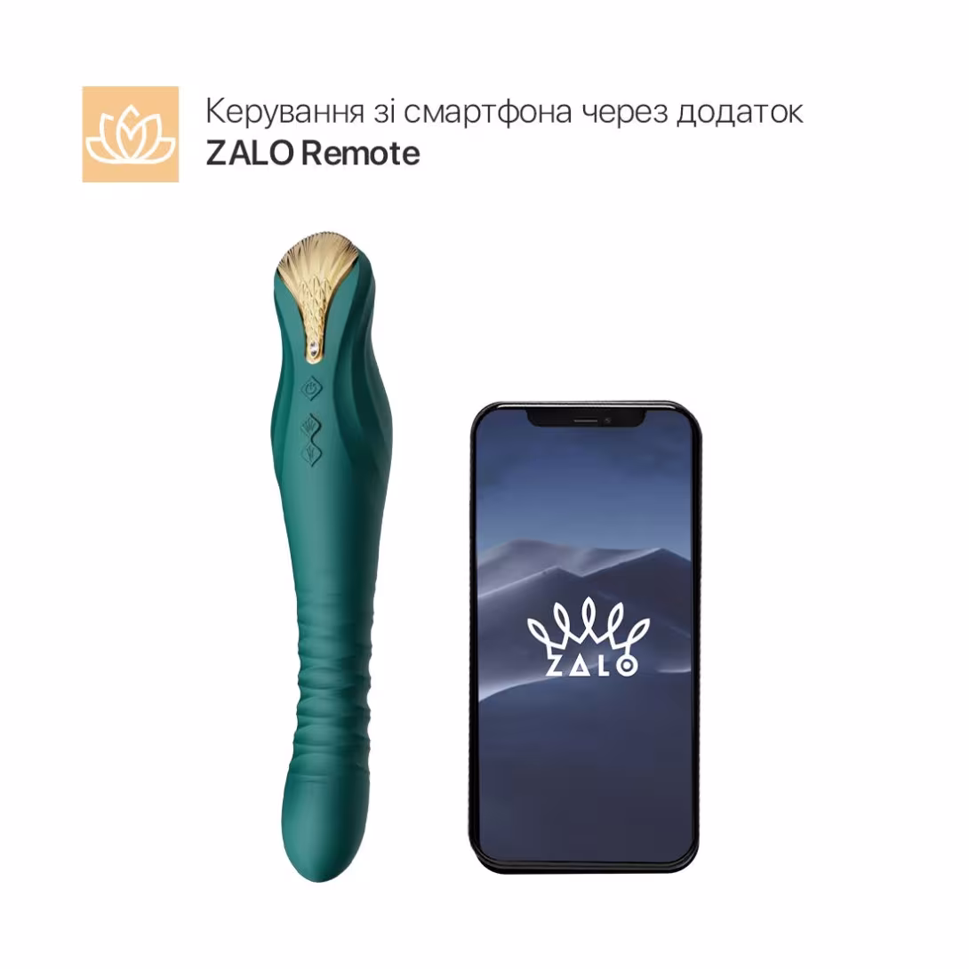 Смартвібратор-пульсатор Zalo — King Turquoise Green, кристал Swarovski — фото 2