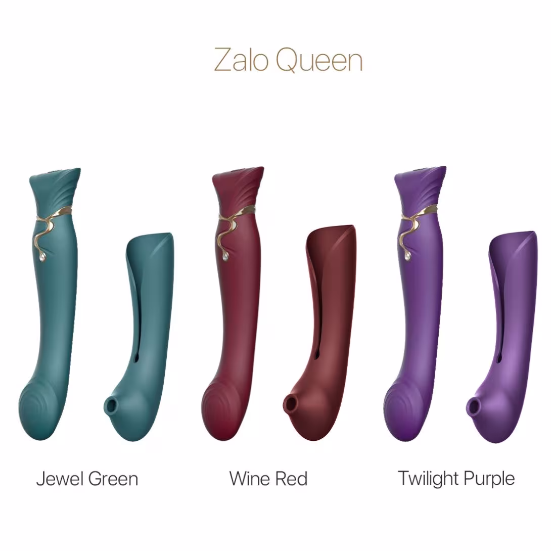 Смартвібратор 3в1 Zalo — Queen Set Twilight Purple, пульсівна перлина та вакуум, кристал Swarovski — фото 9