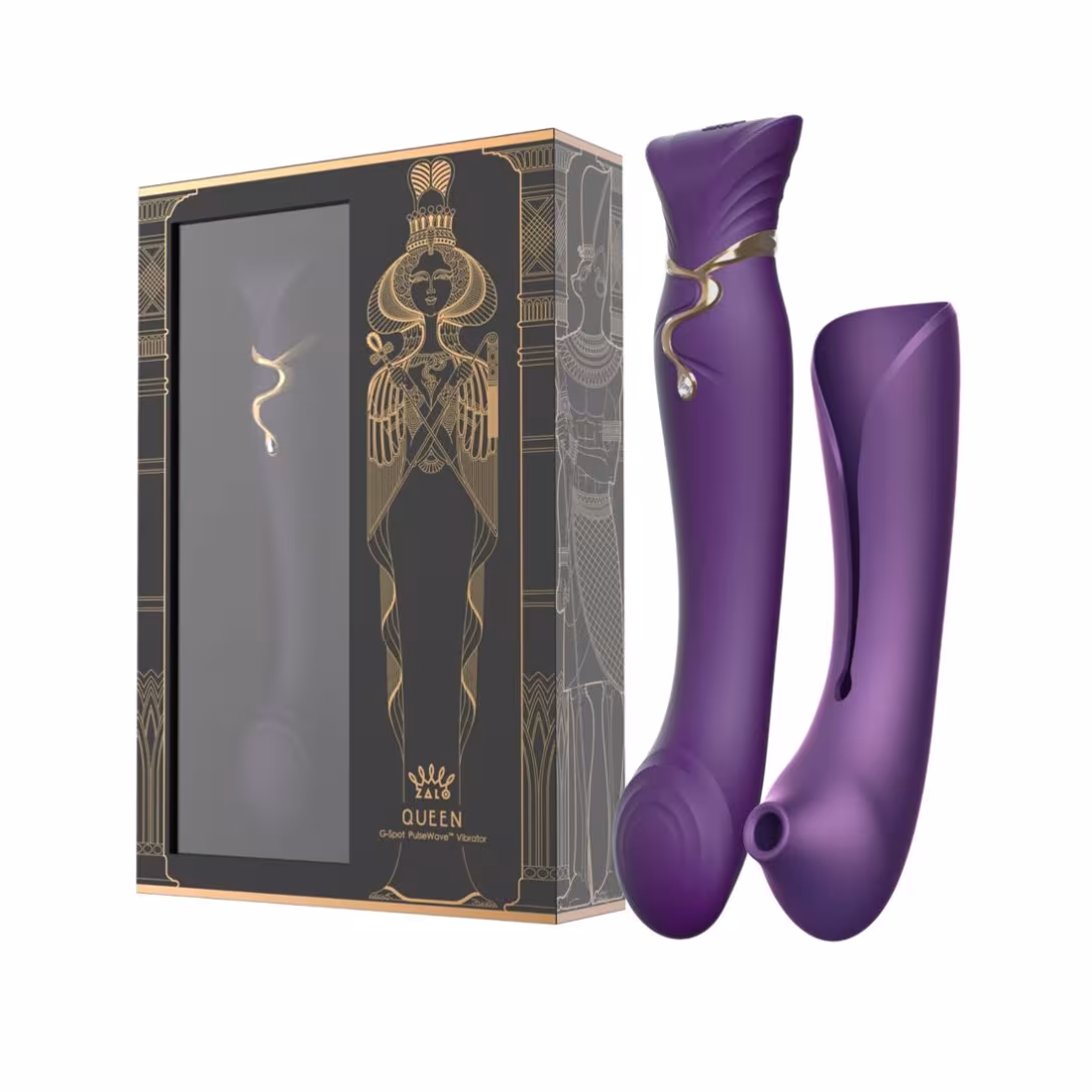 Смартвібратор 3в1 Zalo — Queen Set Twilight Purple, пульсівна перлина та вакуум, кристал Swarovski — фото 10