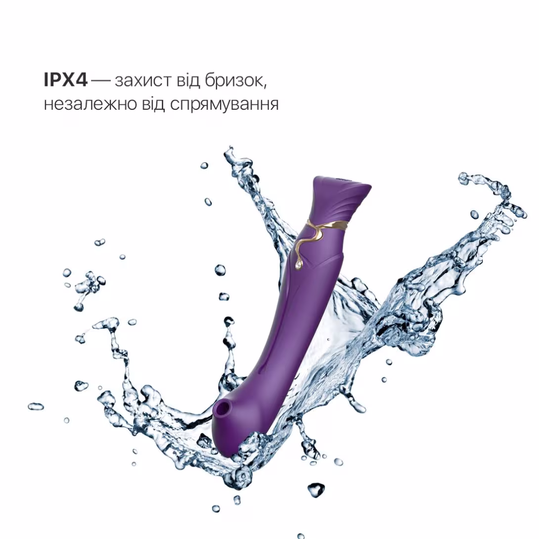 Смартвібратор 3в1 Zalo — Queen Set Twilight Purple, пульсівна перлина та вакуум, кристал Swarovski — фото 6
