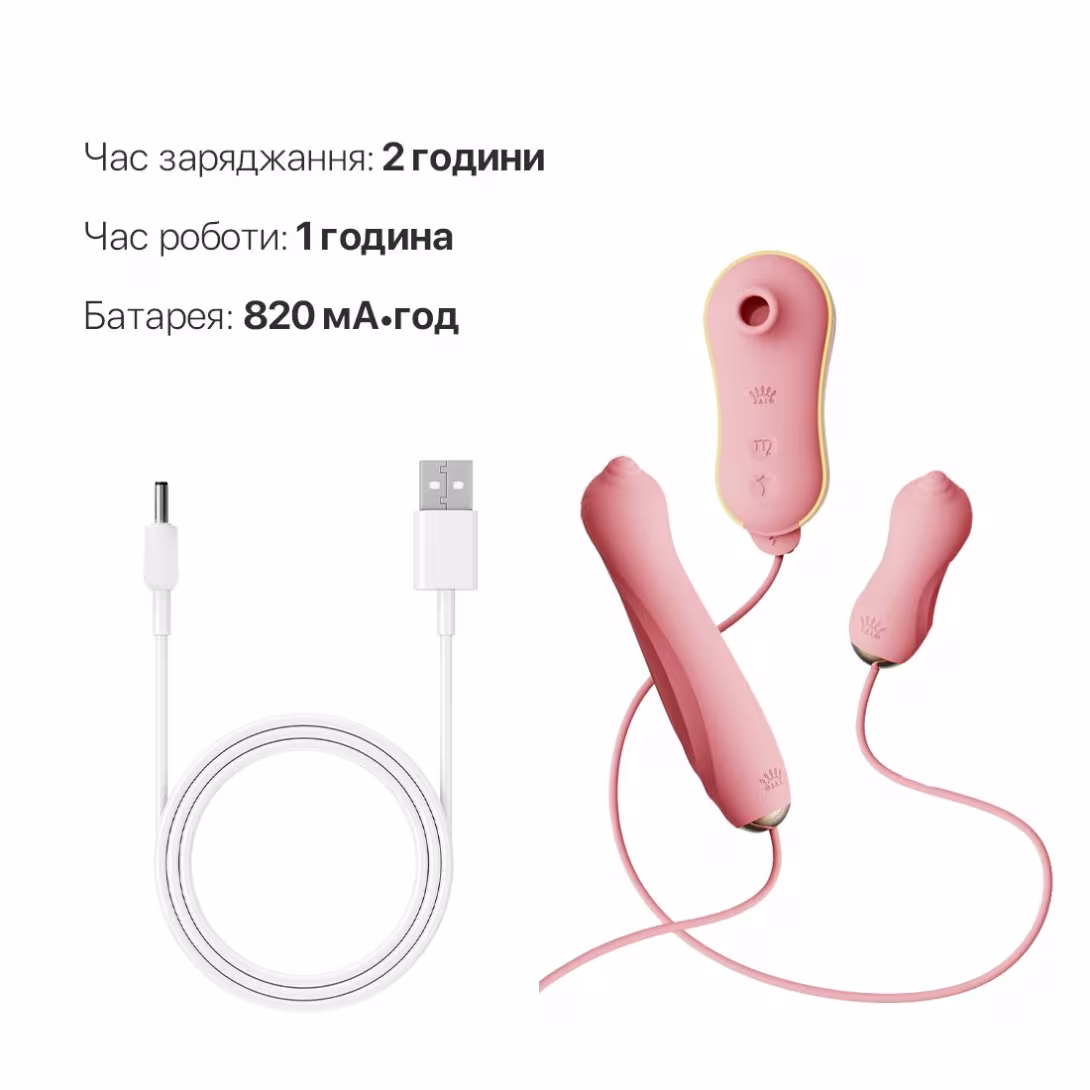Набір 3в1 Zalo – UNICORN Set Pink, віброяйце, пульсатор, вакуумний стимулятор — фото 6