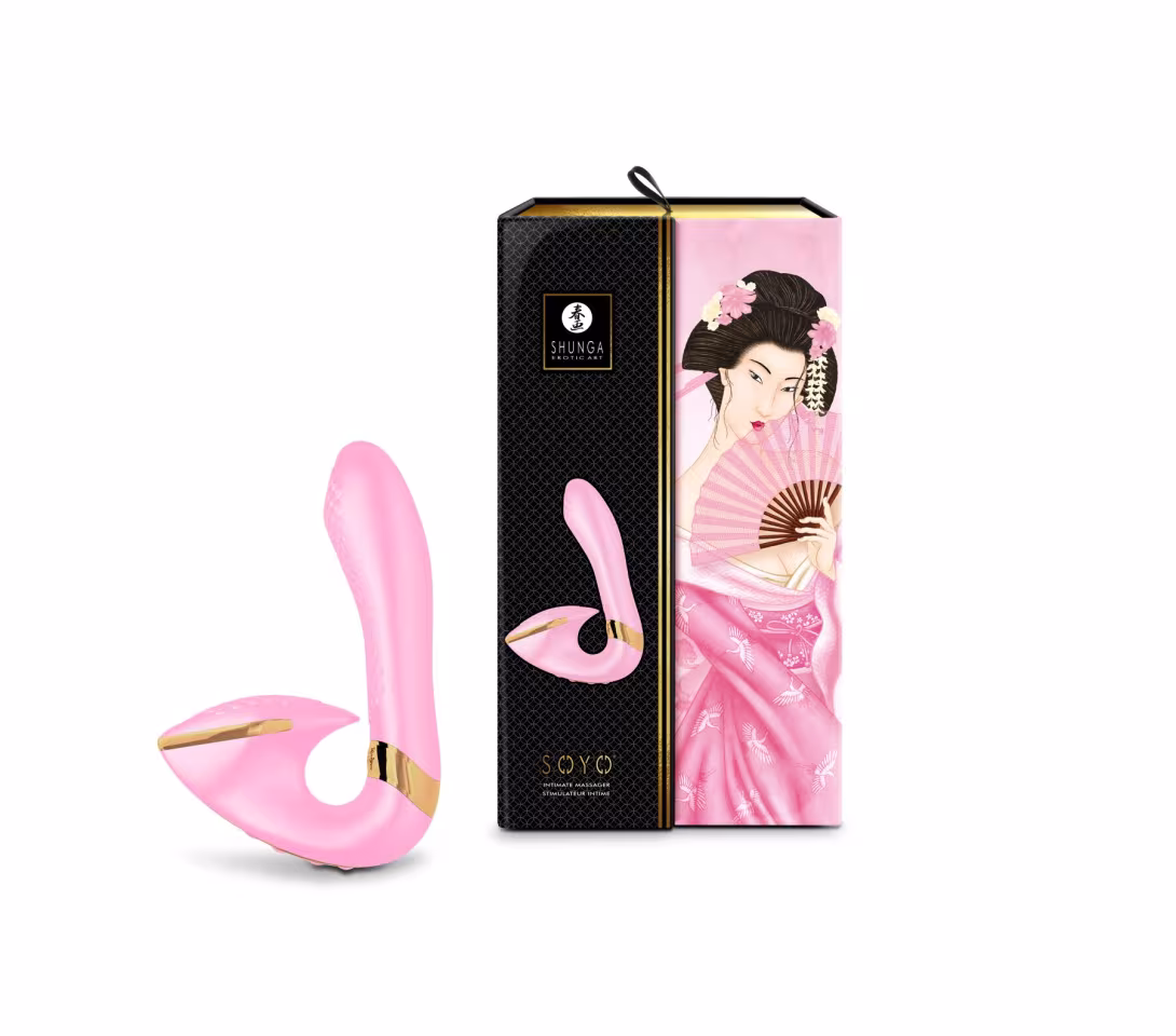 Вагінально-кліторальний вібратор Shunga Soyo Light Pink — фото 6