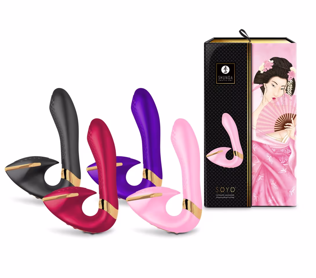 Вагінально-кліторальний вібратор Shunga Soyo Light Pink — фото 8