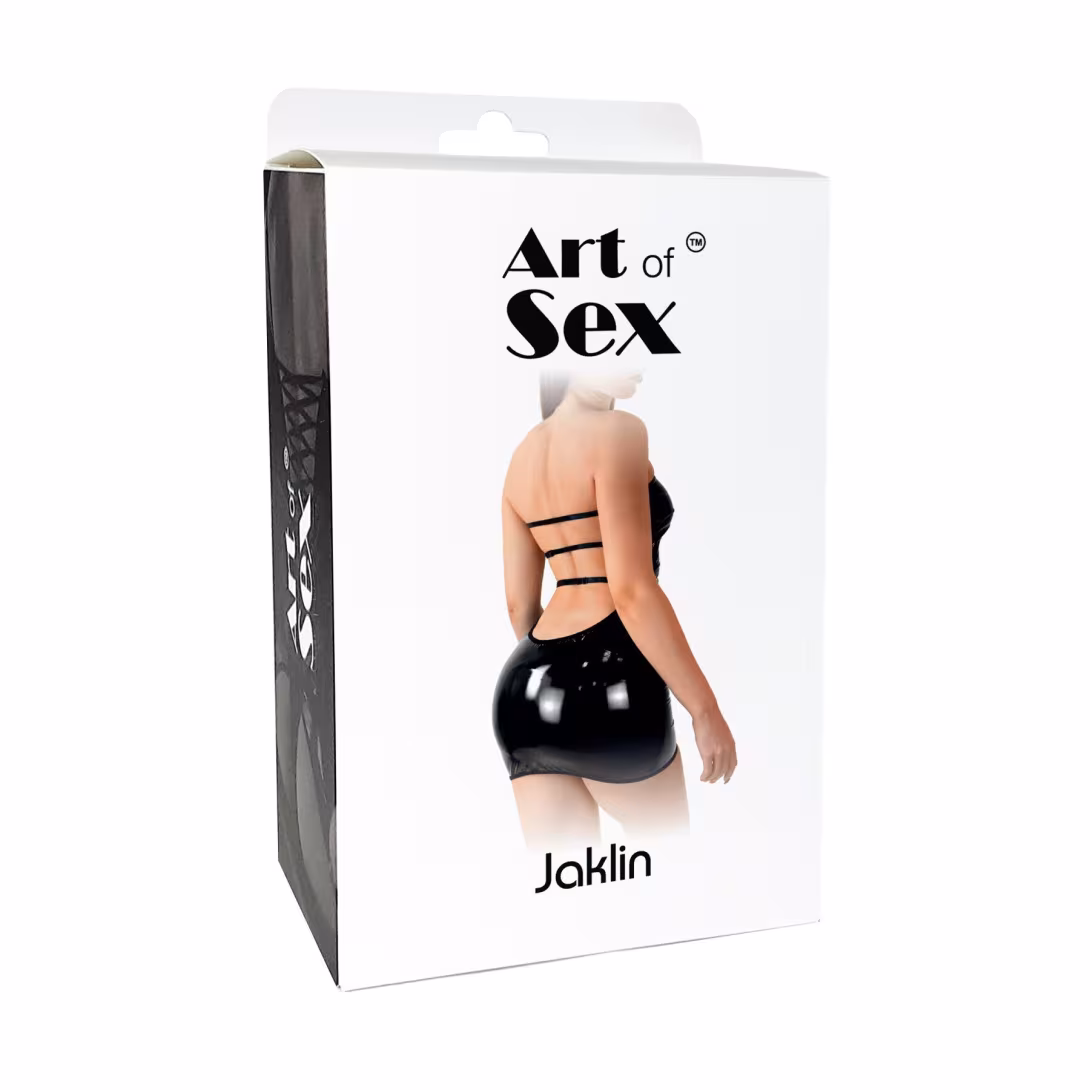 Сексуальна вінілова сукня Art of Sex - Jaklin, розмір XS-M, колір чорний — фото 3