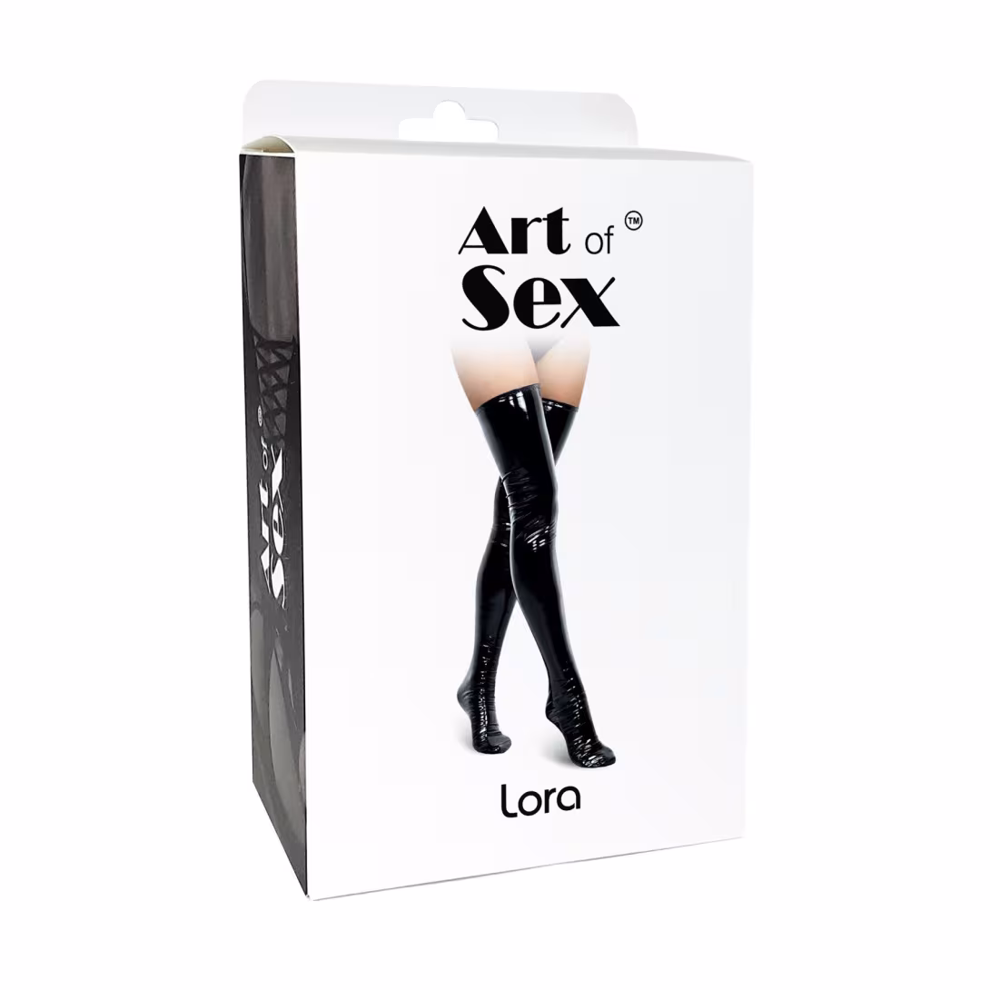 Сексуальні вінілові панчохи Art of Sex - Lora, розмір M, колір червоний — фото 3