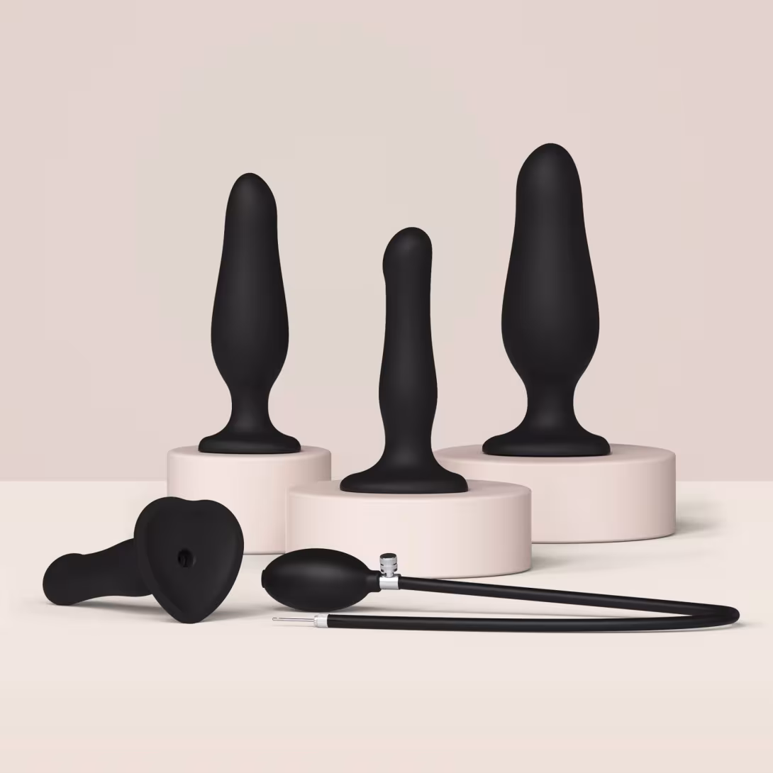 Надувний фалоімітатор Strap-On-Me INFLATABLE DILDO PLUG - NOIR, кулька всередині, діаметр до 6 см — фото 4