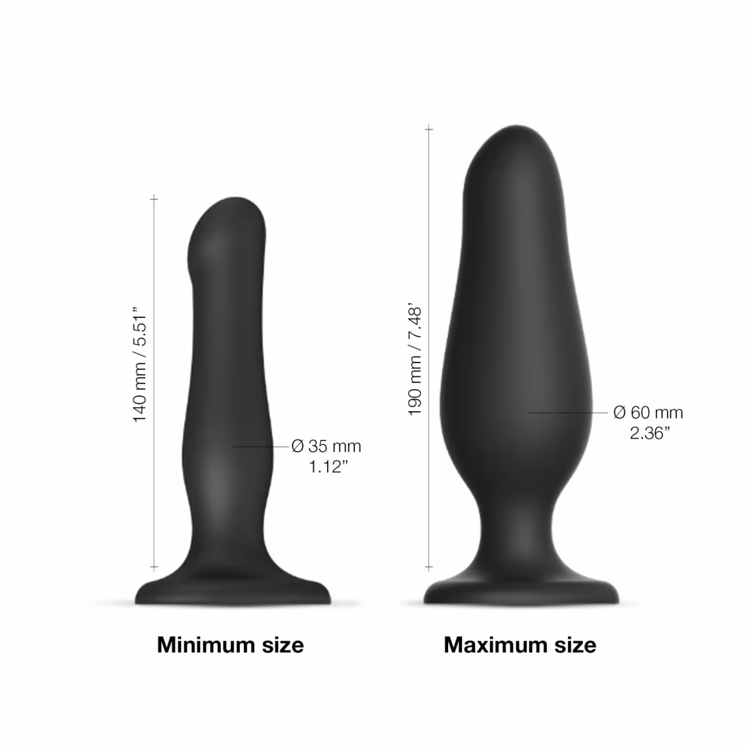 Надувний фалоімітатор Strap-On-Me INFLATABLE DILDO PLUG - NOIR, кулька всередині, діаметр до 6 см — фото 6