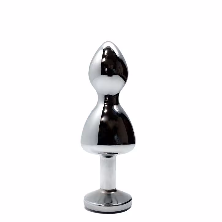 Металева анальна пробка Wooomy Lollypop Double Ball Metal Plug S, діаметр 2,8 см, довжина 8,5 см — фото 2