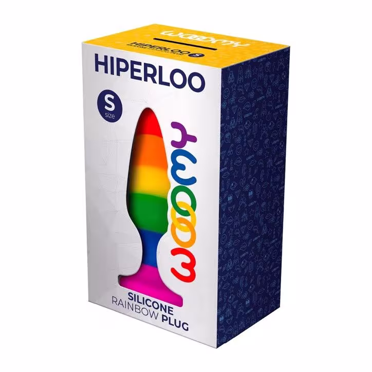 Силіконова анальна пробка Wooomy Hiperloo Silicone Rainbow Plug S, діаметр 2,4 см, довжина 9 см — фото 3