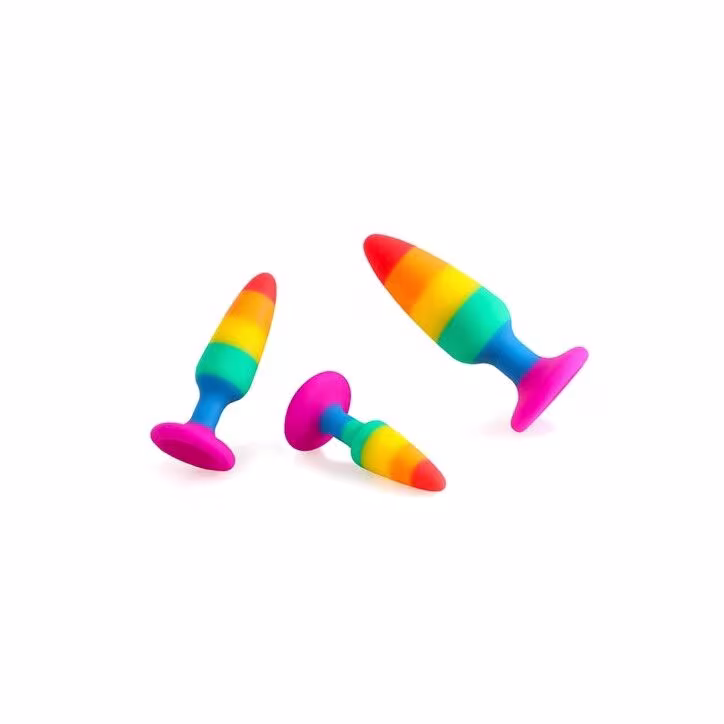 Силіконова анальна пробка Wooomy Hiperloo Silicone Rainbow Plug S, діаметр 2,4 см, довжина 9 см — фото 5