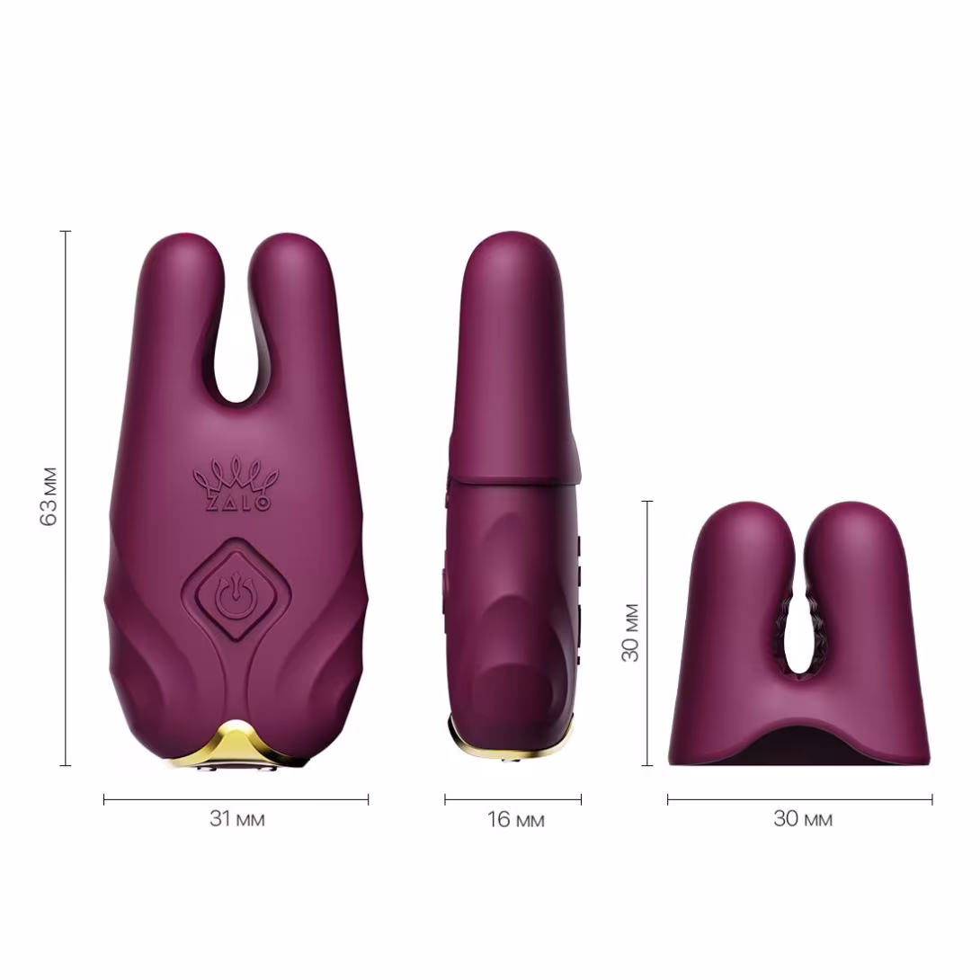 Смарт-вібратор для грудей Zalo - Nave Velvet Purple, пульт ДК, робота через додаток — фото 3