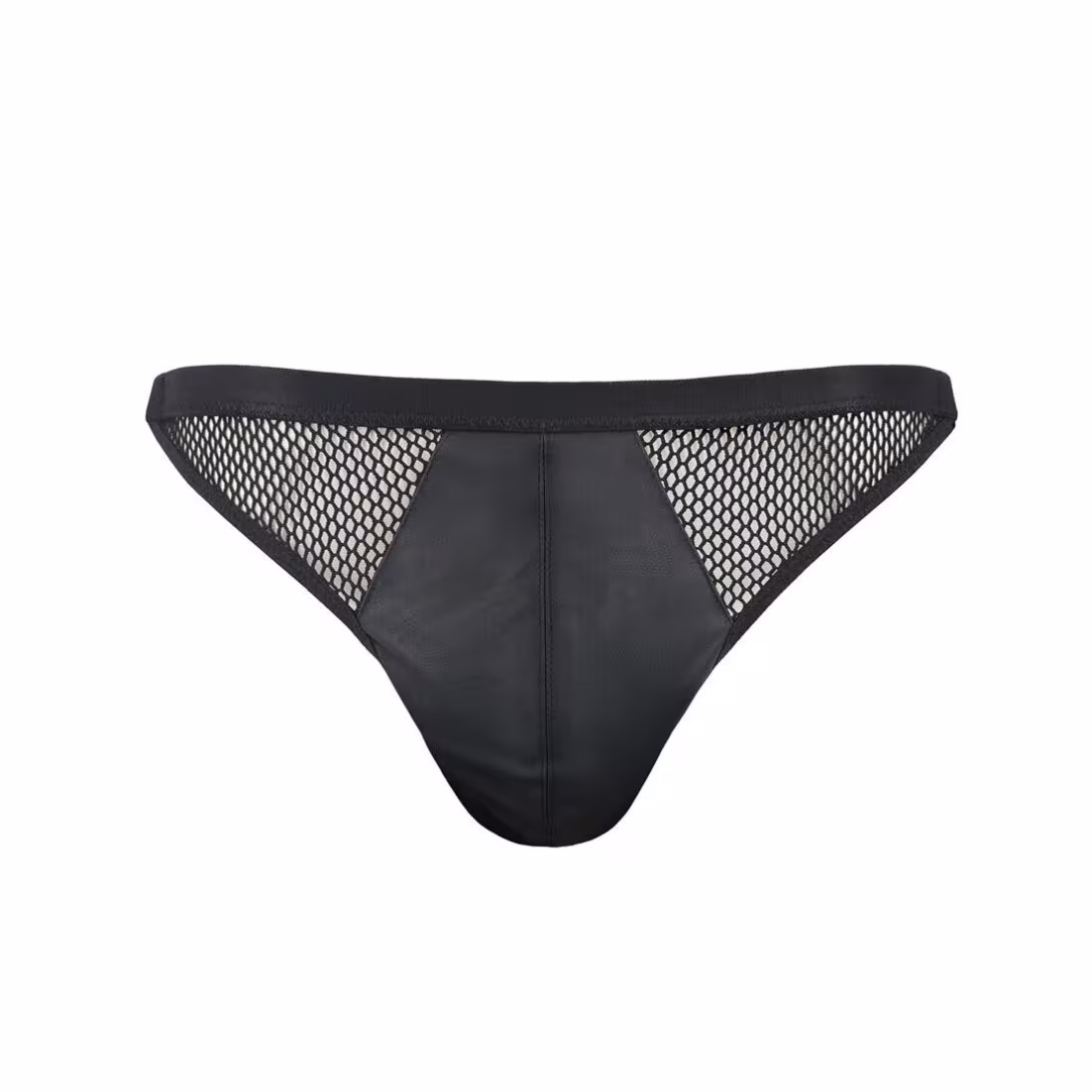 Чоловічі відкриті сліпи Passion 034 OPEN LUKE XXL/XXXL Black, екошкіра — фото 5