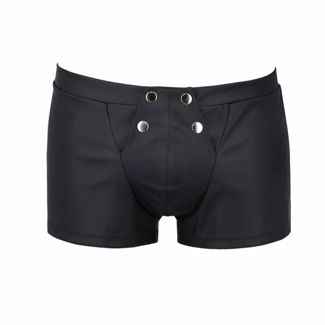 Чоловічі шкіряні боксери з клапаном Passion 050 SHORT PATRICK XXL/XXXL Black — фото 5