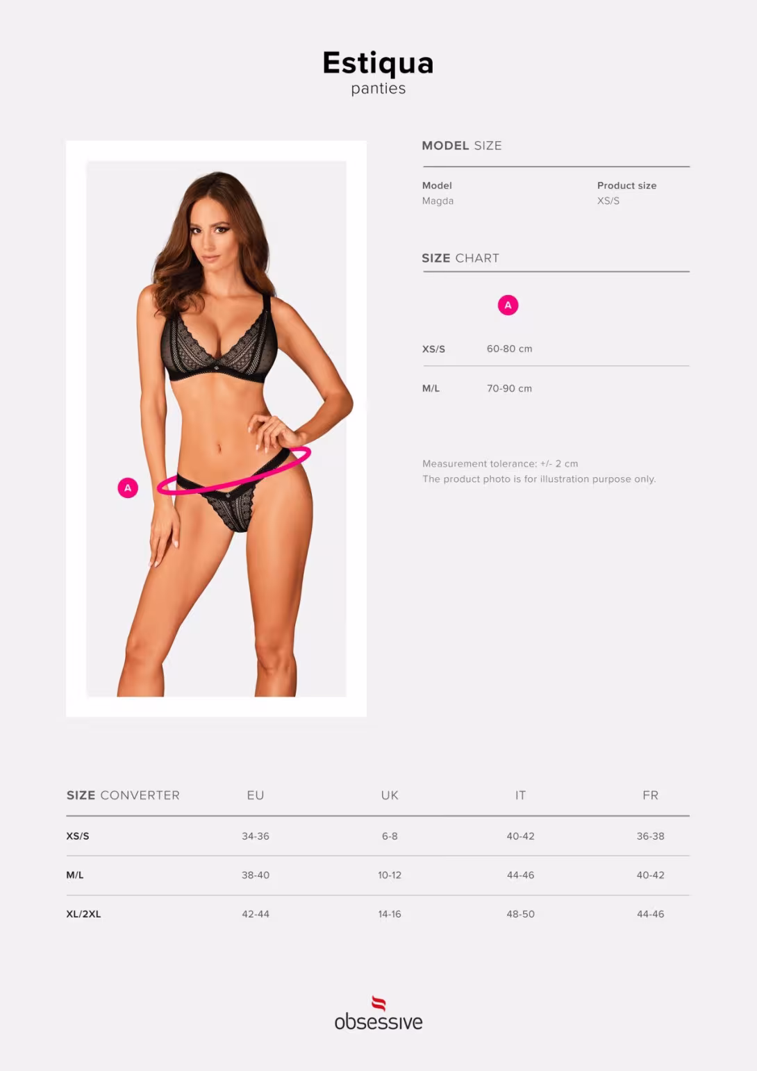 Мереживні трусики із заниженою талією Obsessive Estiqua panties XS/S, black — фото 7