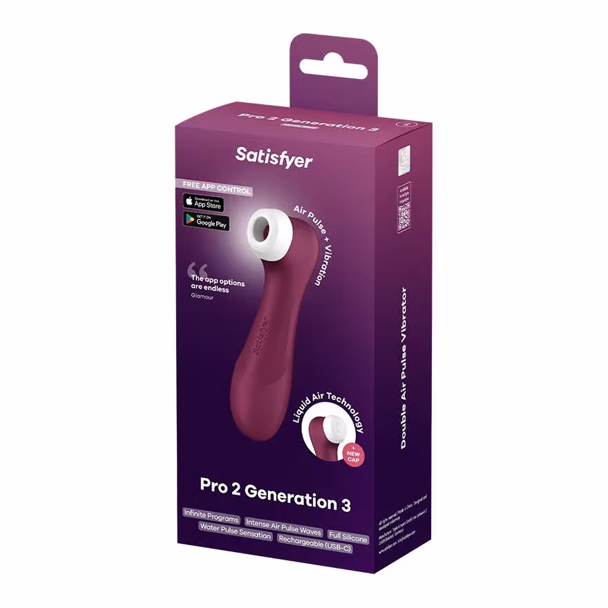 Вакуумний кліторальний стимулятор Satisfyer Pro 2 Generation 3 with Liquid Air Connect App Wіnе Red — фото 6