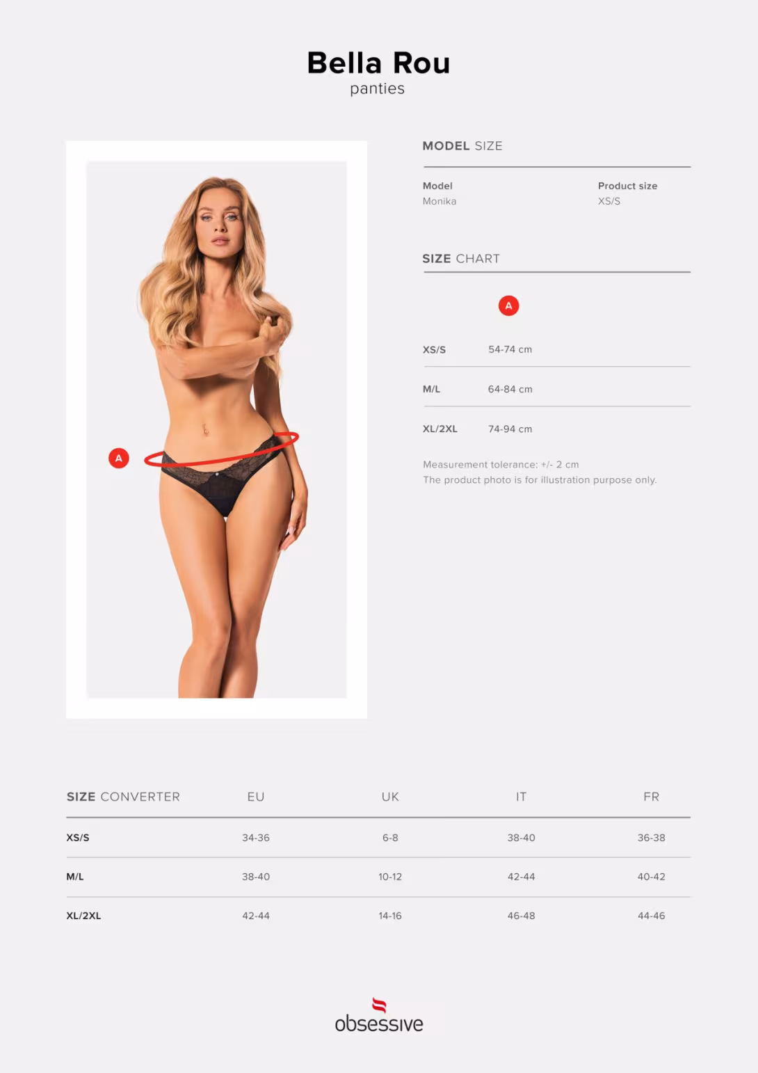 Сітчасті трусики під омбре Obsessive Bella Rou panties XL/2XL — фото 7