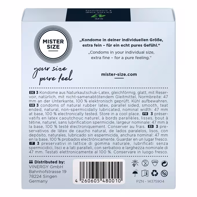 Презервативи Mister Size - pure feel - 47 (3 condoms), товщина 0,05 мм — фото 3