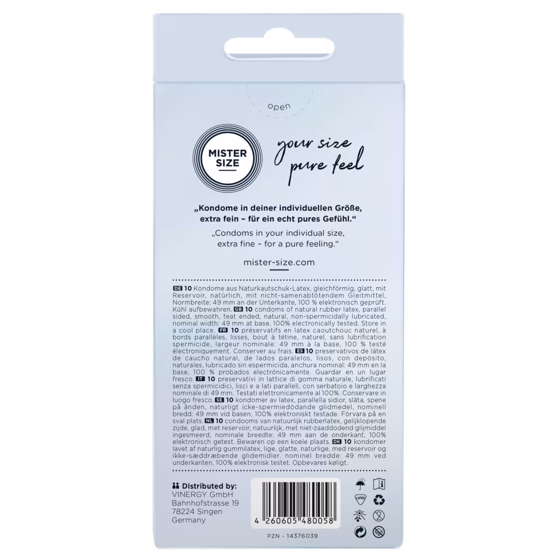 Презервативи Mister Size - pure feel - 49 (10 condoms), товщина 0,05 мм — фото 3