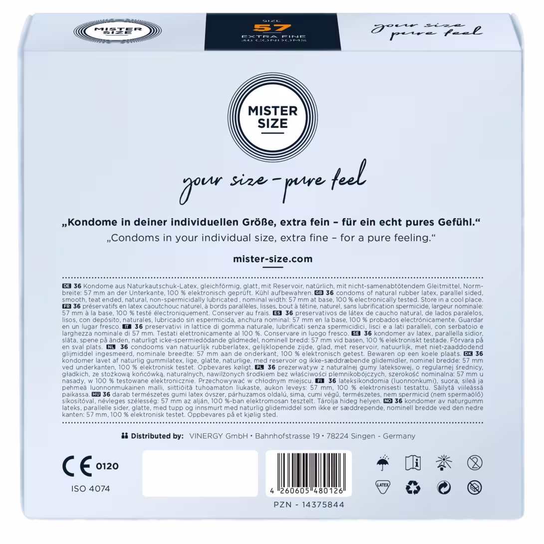 Презервативи Mister Size - pure feel - 57 (36 condoms), товщина 0,05 мм — фото 3